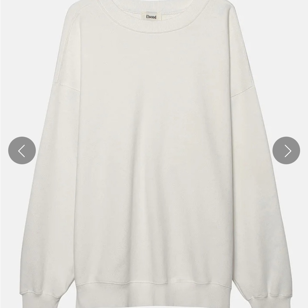 Elwood Oversized Crewneck Sweatshirt in vintage white XS